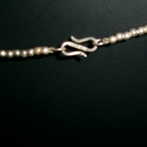 Vintage Amethyst Flower 18" Silver Bead Necklace - Picture 5 of 9